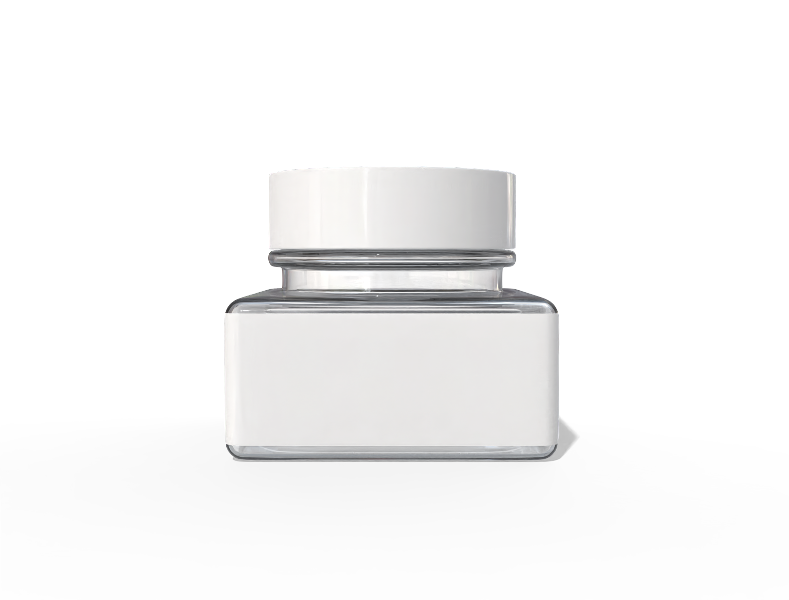 6 × 6 × 5 glass cosmetic jar — Glossy glass