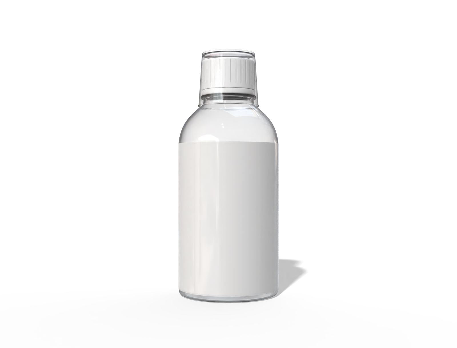 120 ml plastic mouthwash bottle — Clear glossy plastic