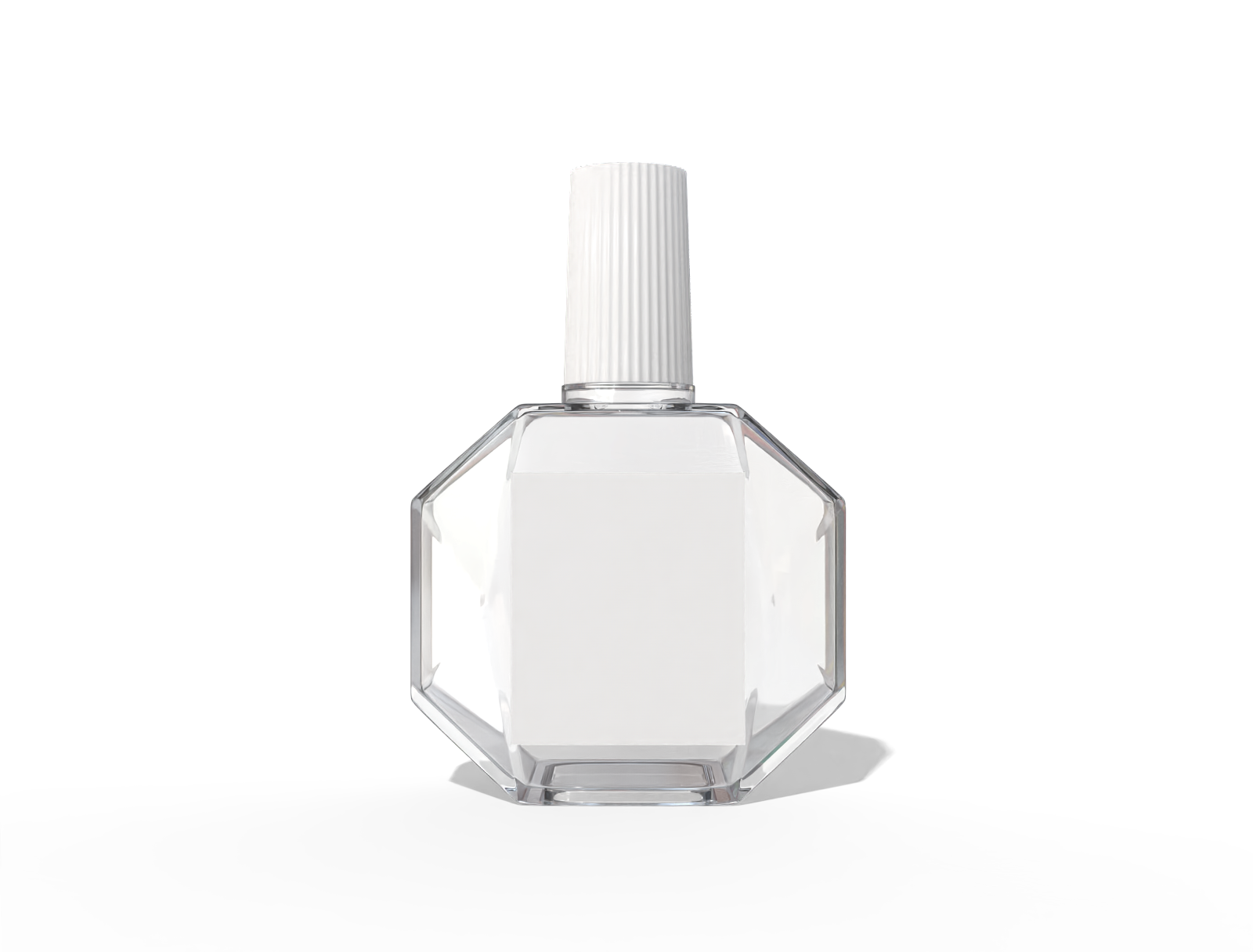 Plastic polygonal eye drops bottle — Clear glossy plastic