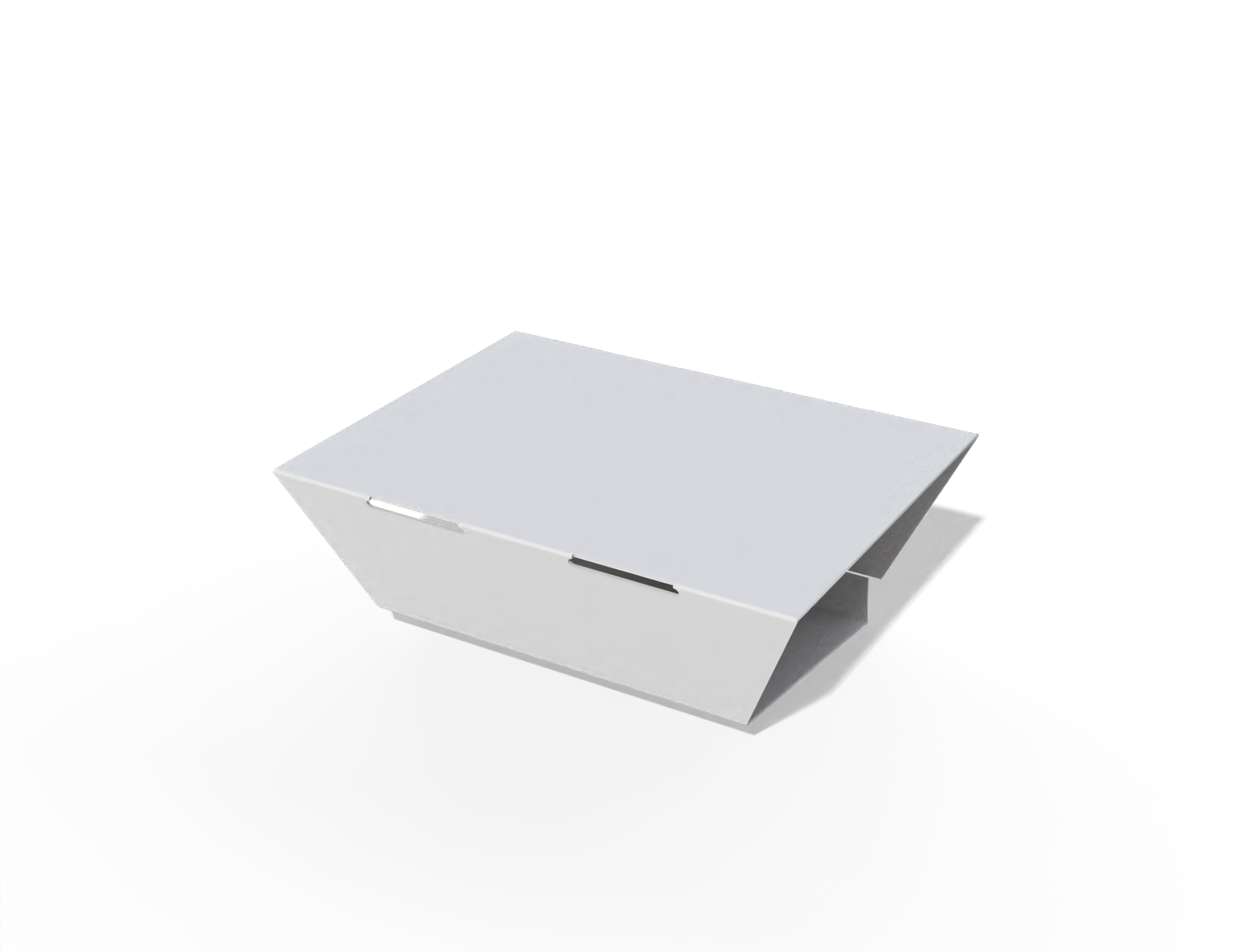 Trapezoidal sleeve box — White paperboard