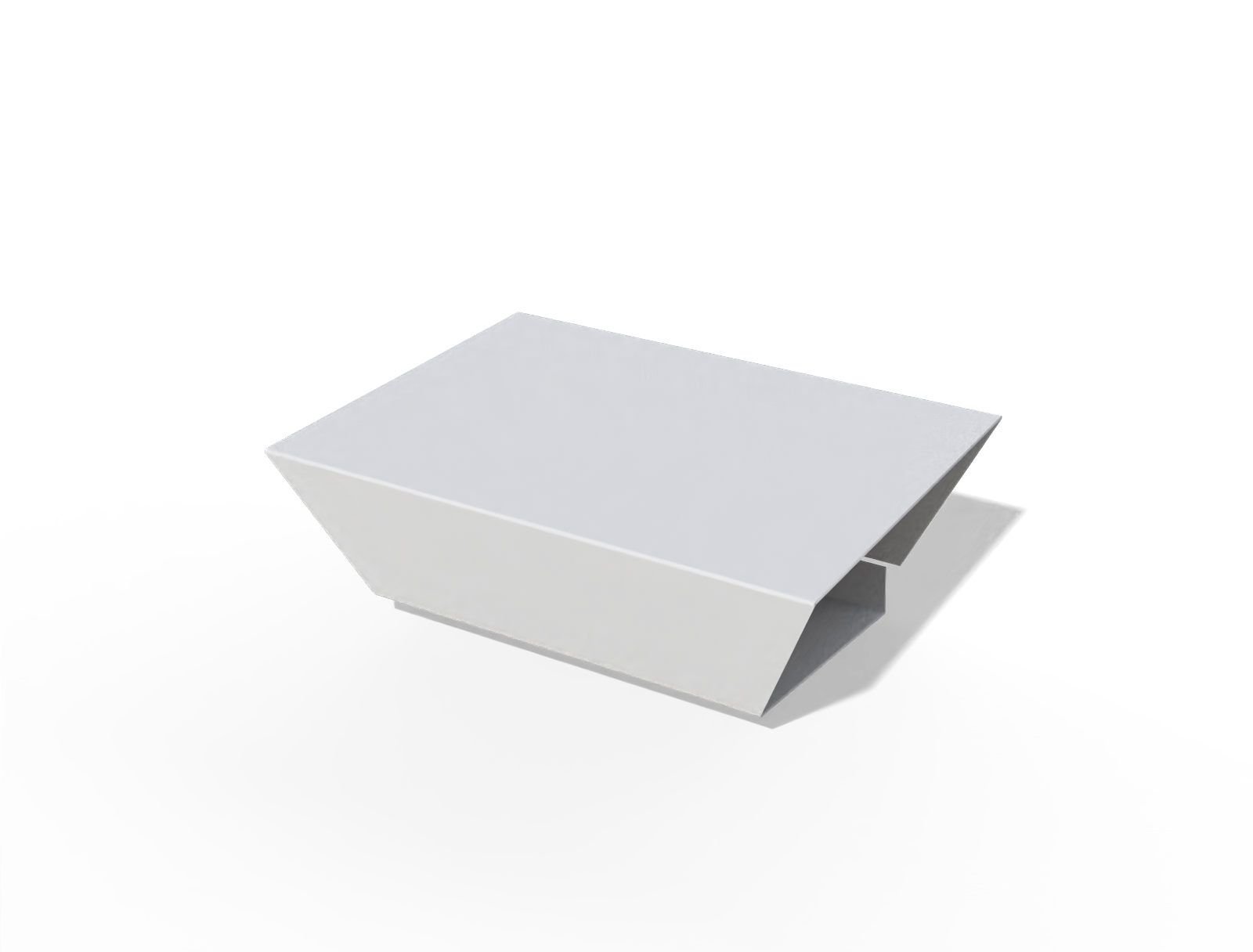 Trapezoidal sleeve box — White paperboard