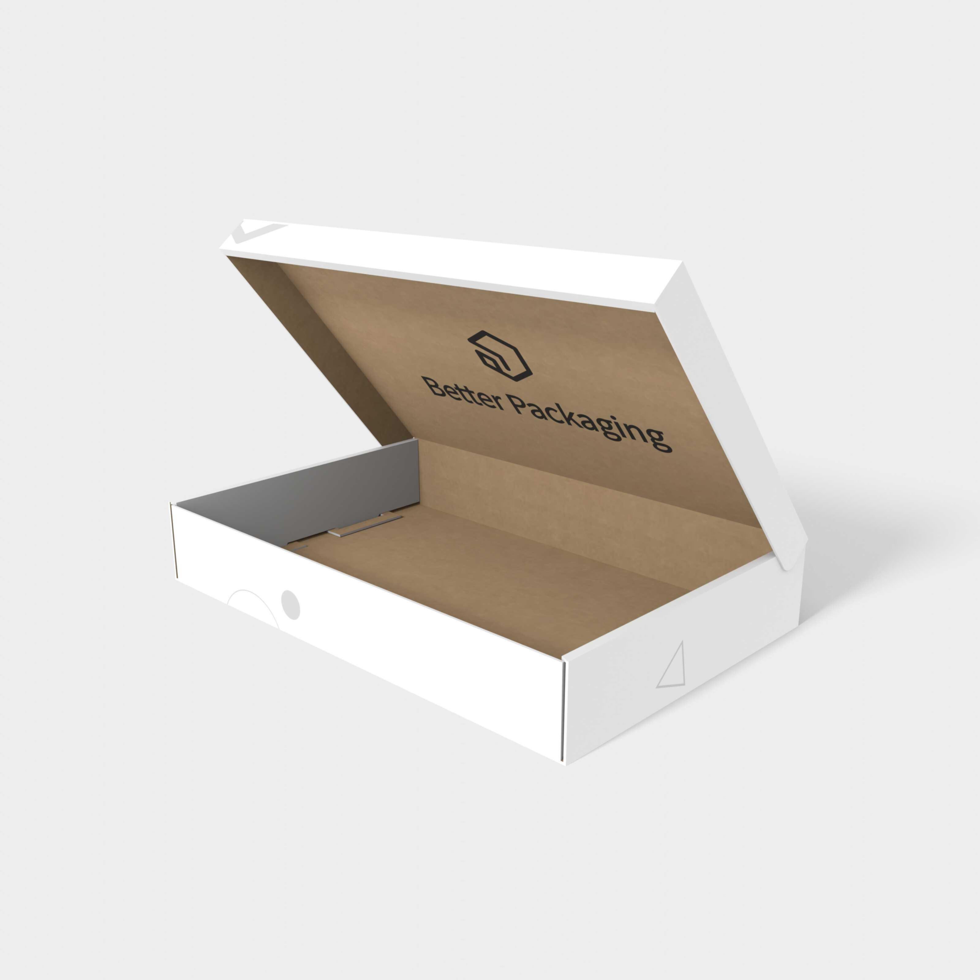 Flip top mailer box with bottom lock inserts — Corrugated board
