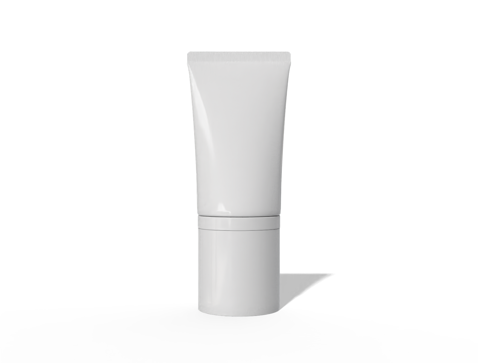 50 ml cosmetic tube with pump — Glossy metal