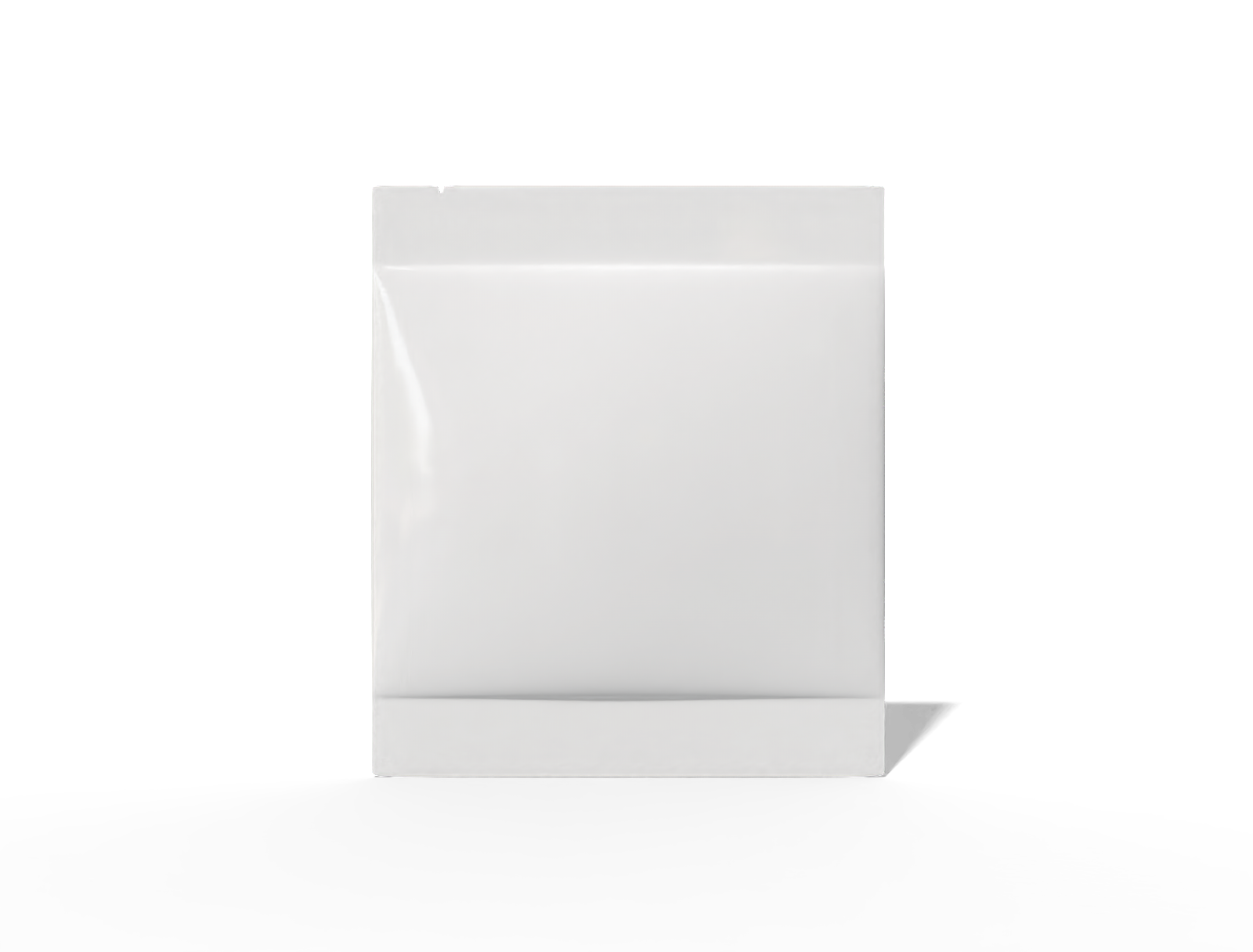 7 × 8 back-seal tea sachet — Glossy plastic