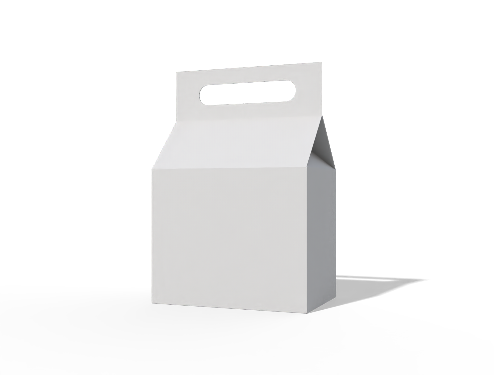 Maqueta de caja de sándwich con asa — White paperboard