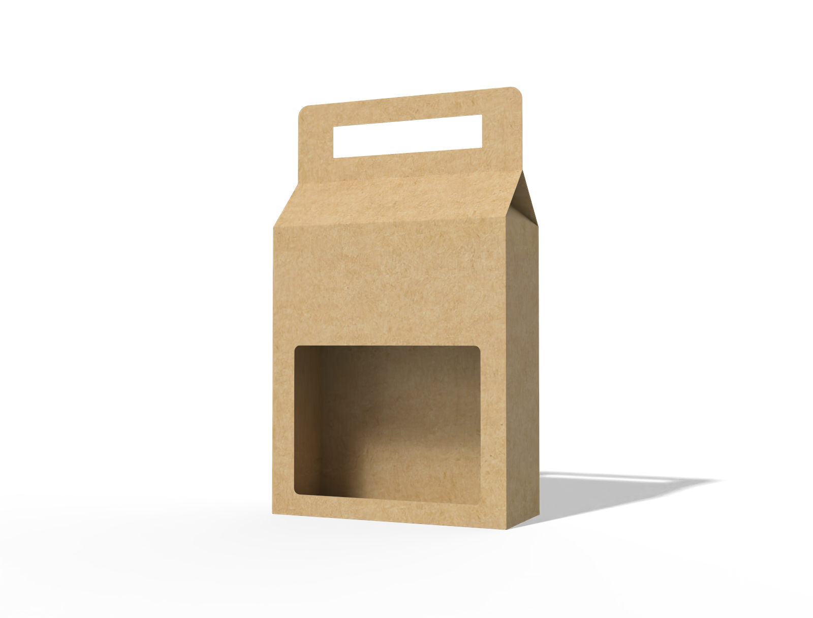 Pasta box with window — Light coloured kraft paper