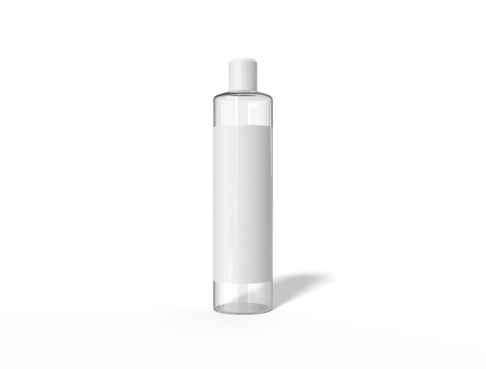 Plastic cosmetic bottle — Clear glossy plastic