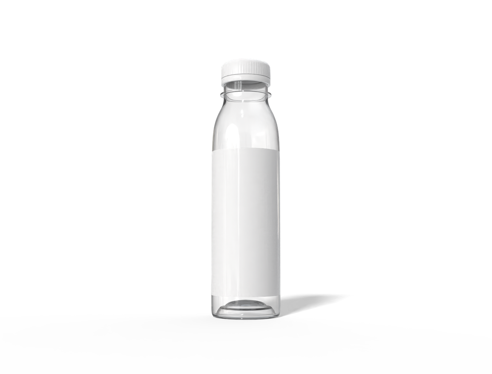 230 ml plastic milk bottle — Clear glossy plastic