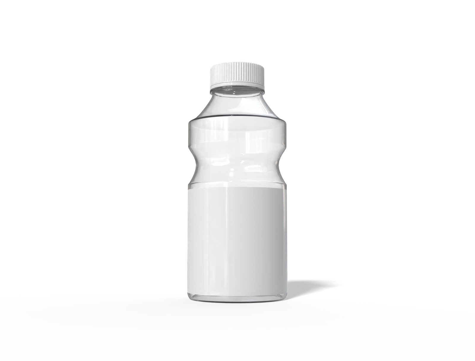 350 ml plastic milk bottle — Clear glossy plastic