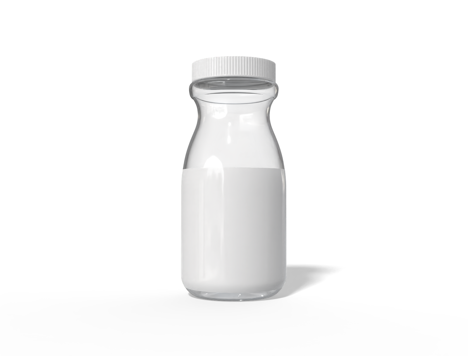 11 × 5 plastic supplement bottle — Clear glossy plastic
