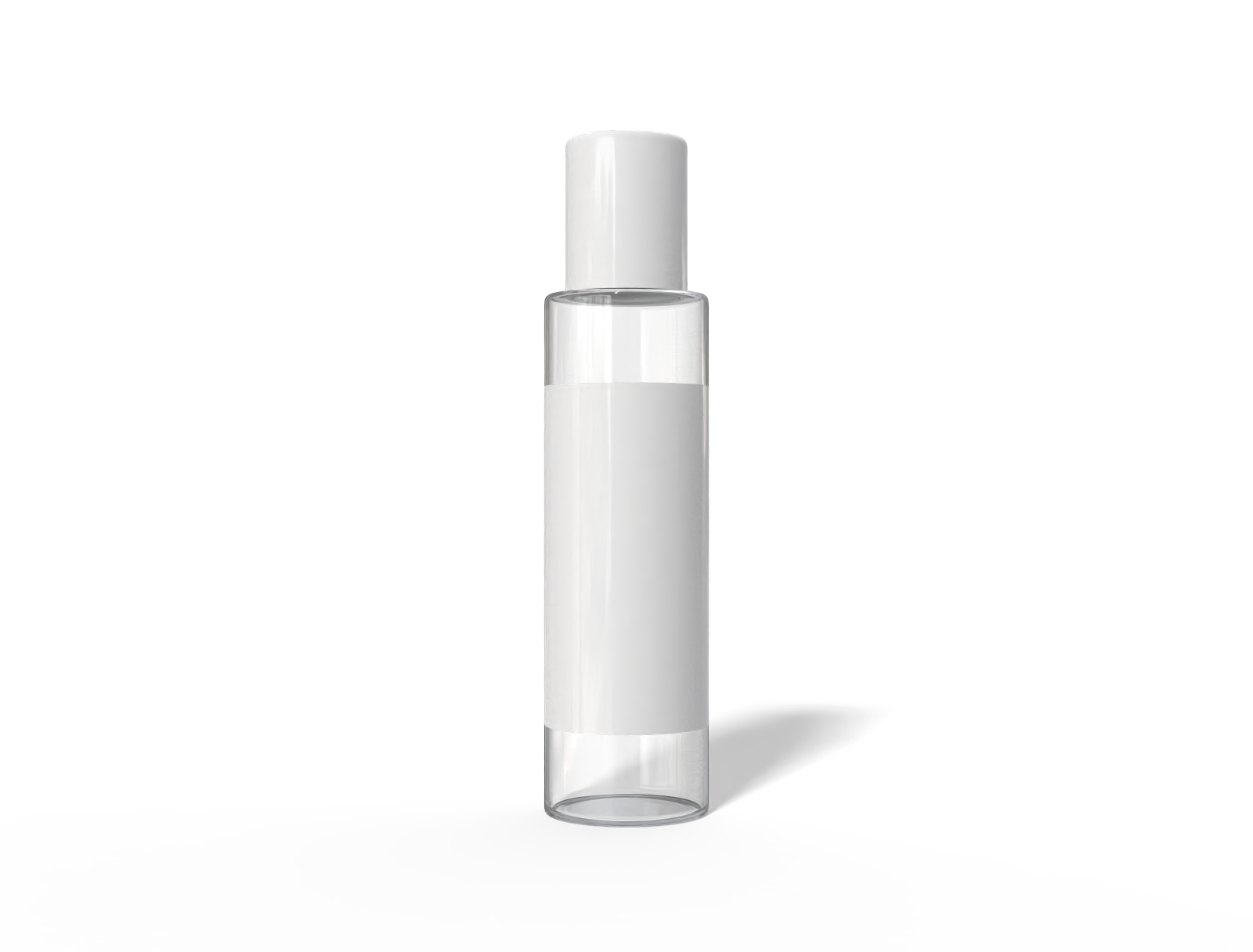 100 ml plastic cosmetic bottle — Clear glossy plastic