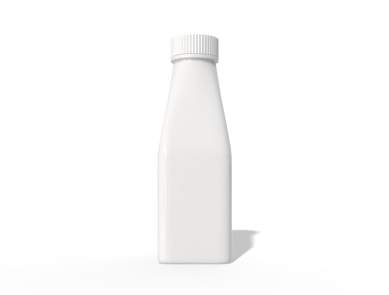 6 × 6 × 17 plastic milk bottle — Glossy plastic