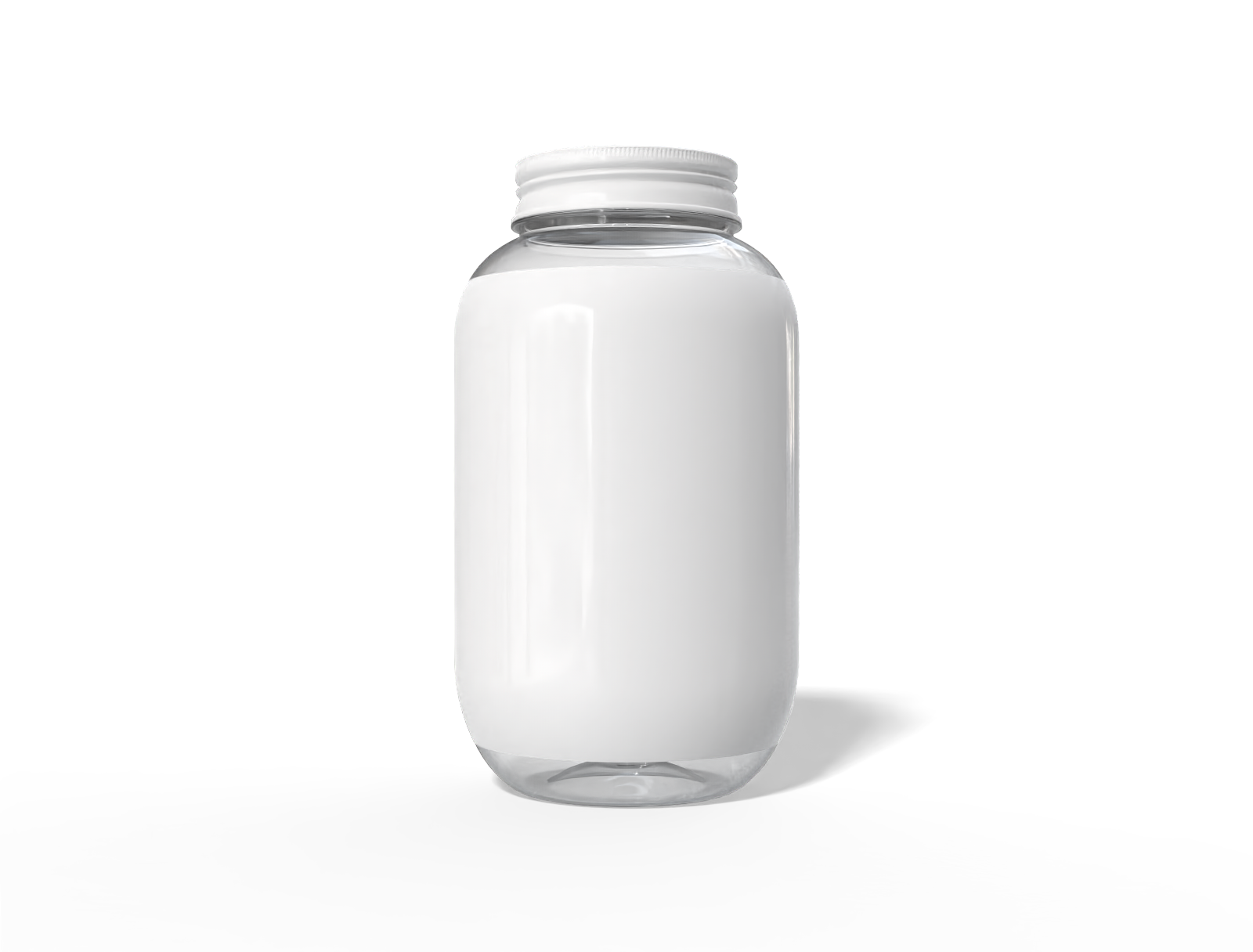 250 ml glass drink bottle — Clear glossy plastic