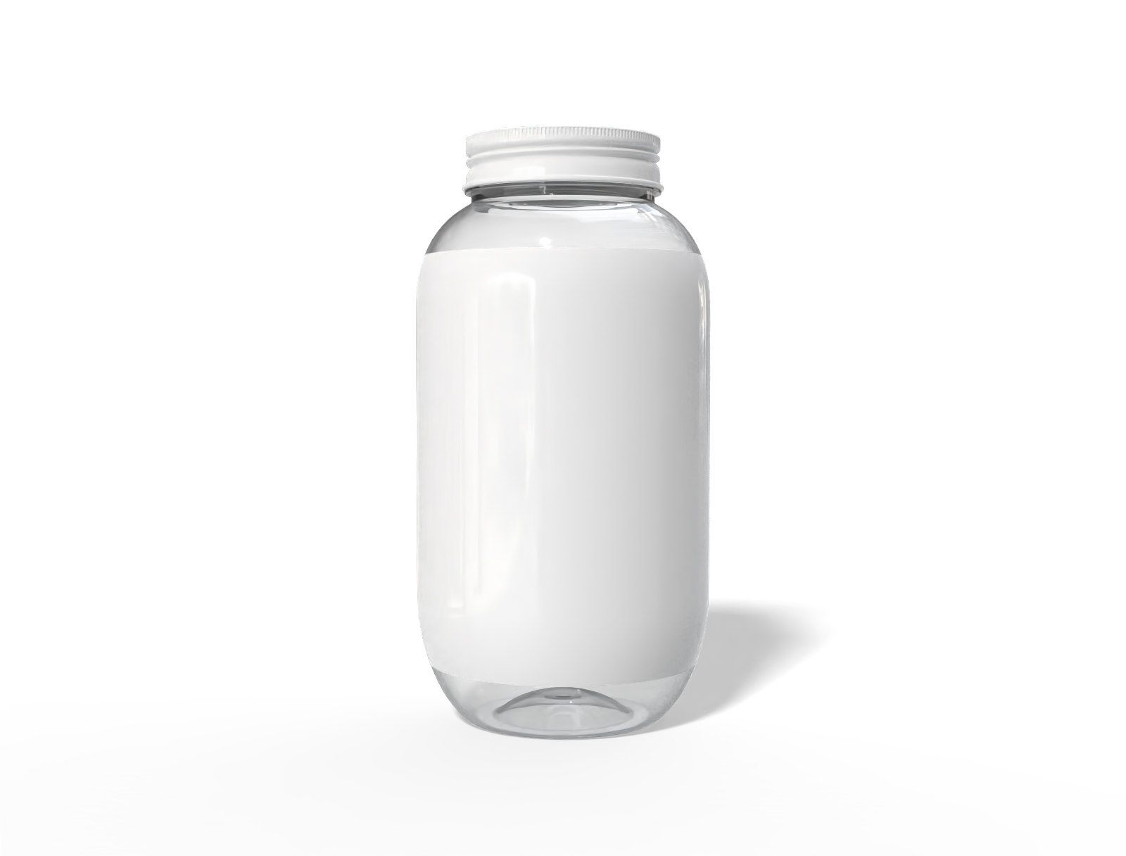 350 ml glass drink bottle — Clear glossy plastic
