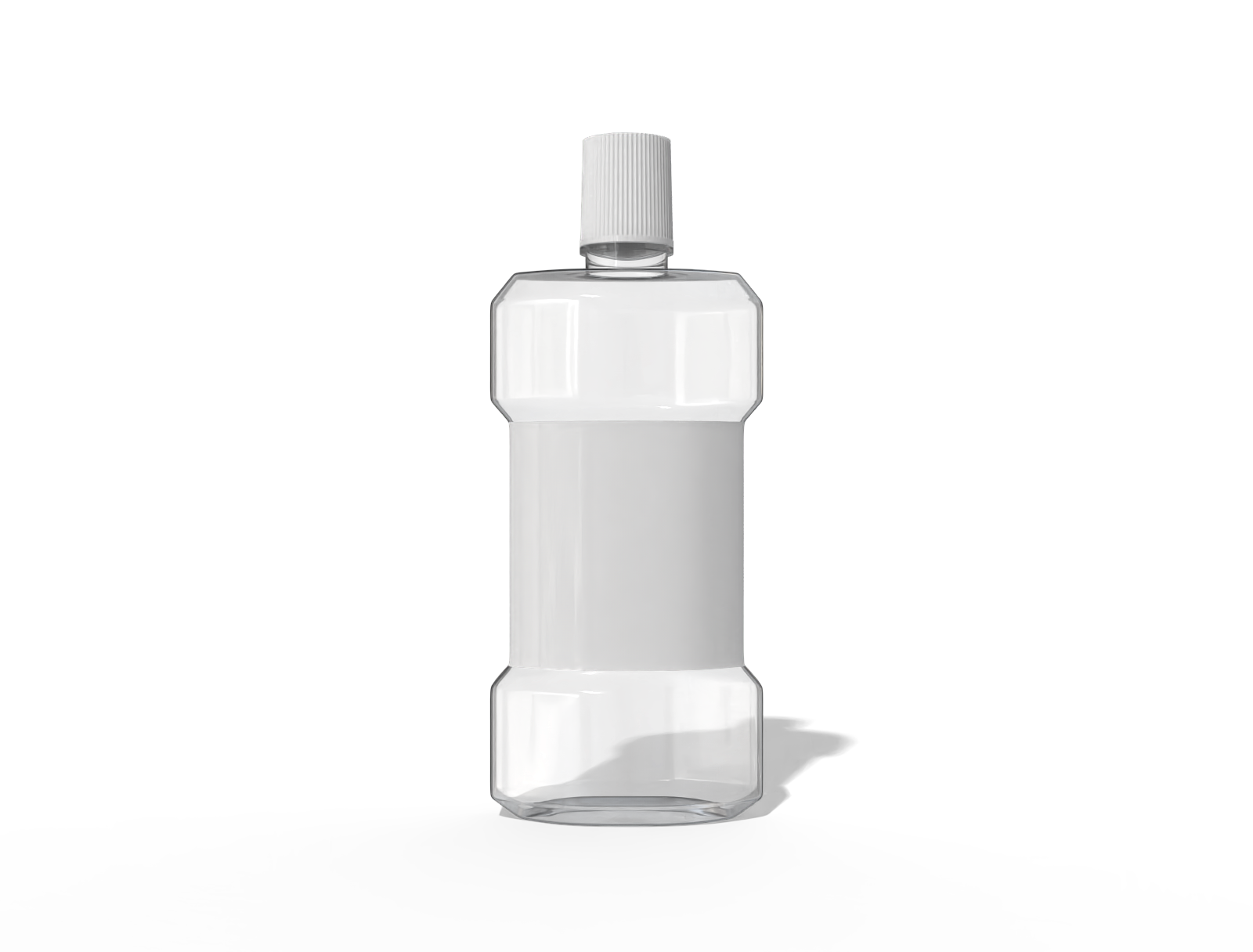 500 ml plastic mouthwash bottle — Glossy plastic