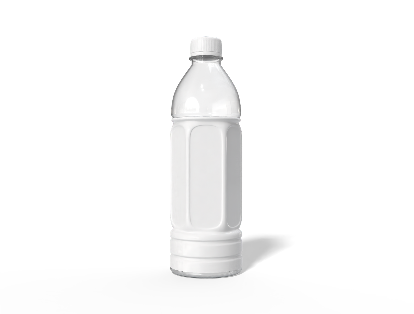 500 ml plastic drink bottle — Clear glossy plastic