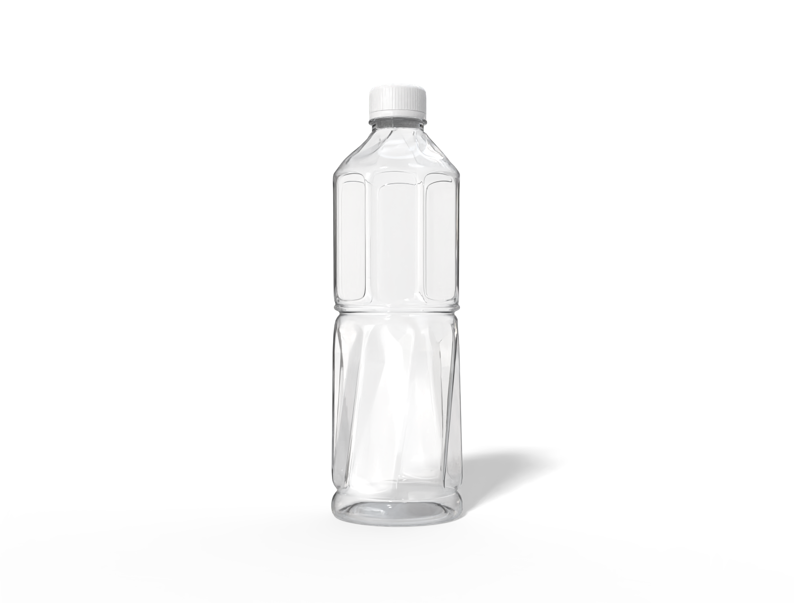 500 ml plastic water bottle — Clear glossy plastic