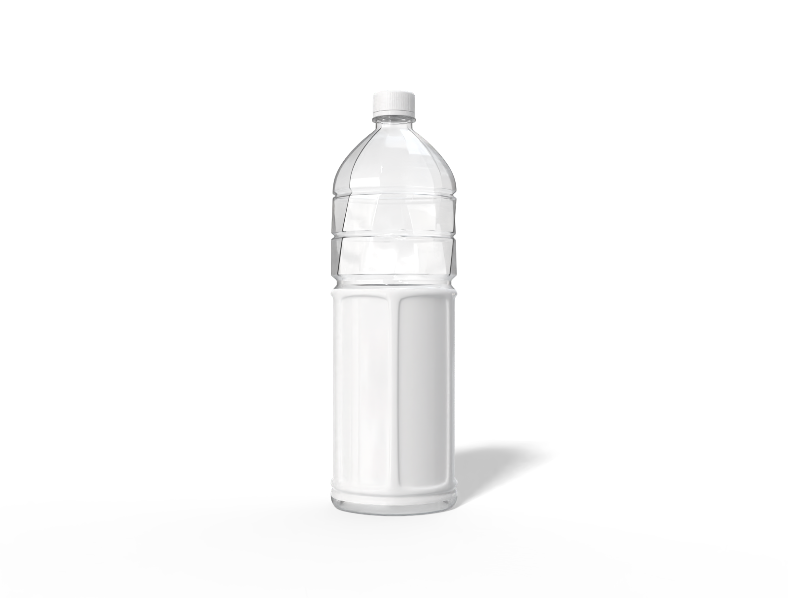 1.5 L plastic drink bottle — Clear glossy plastic