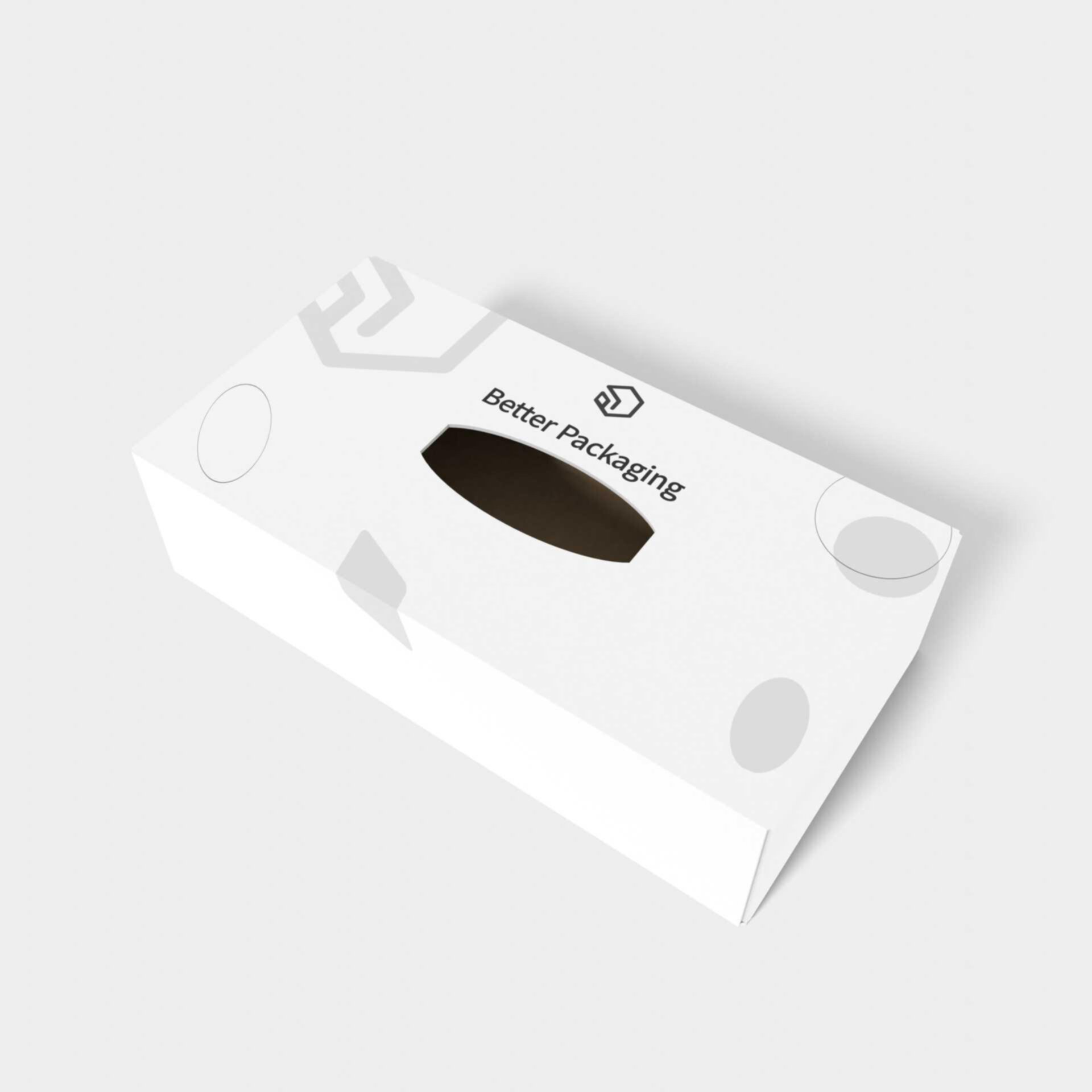 Tuck end tissue boxes — White paperboard