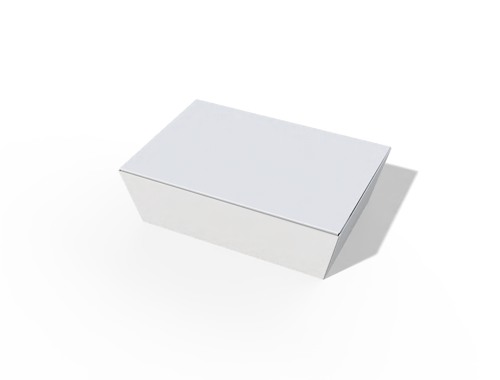 Adhesive boxes flip top tuck front box — White paperboard