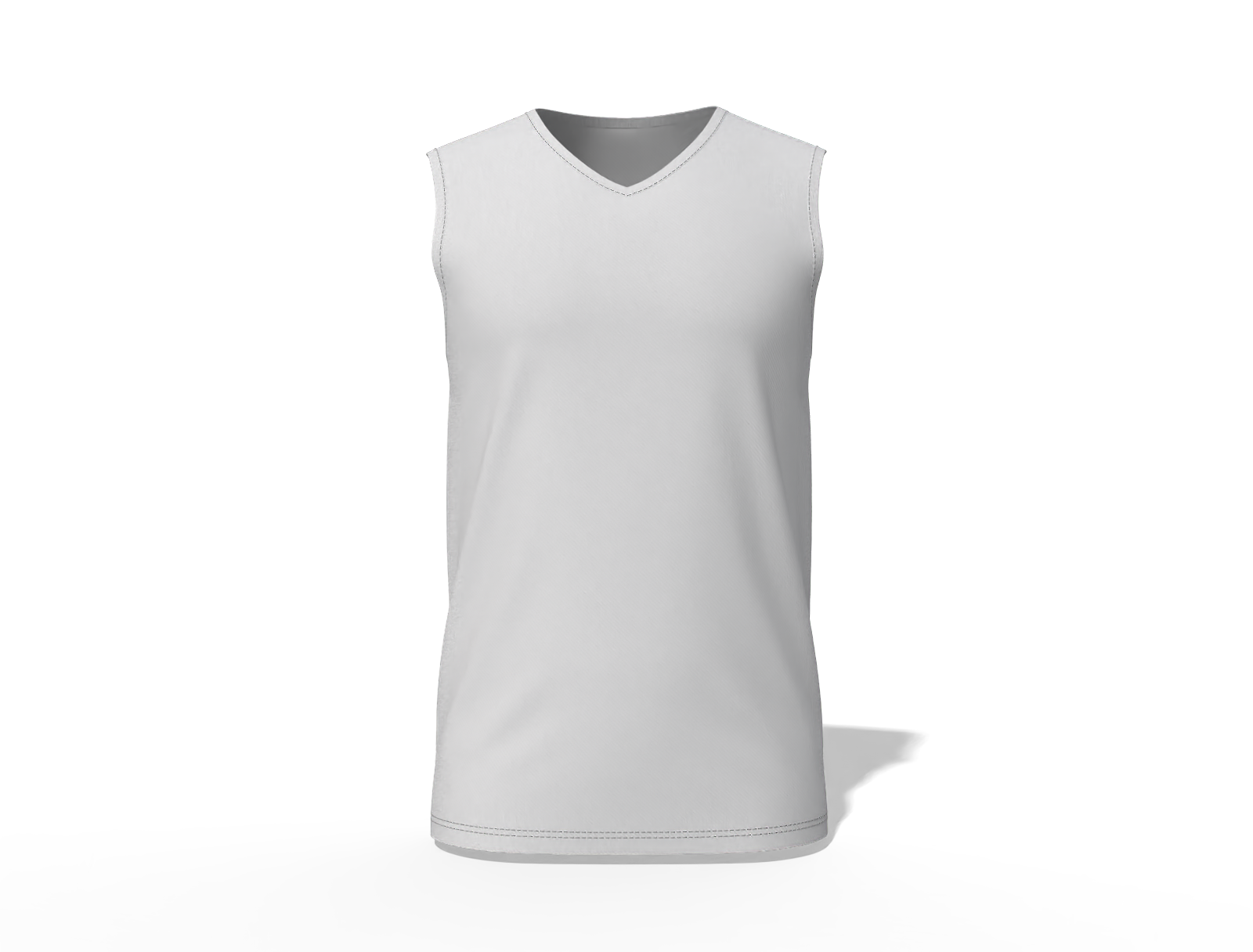 V-neck sleeveless shirt — Cotton base fabric
