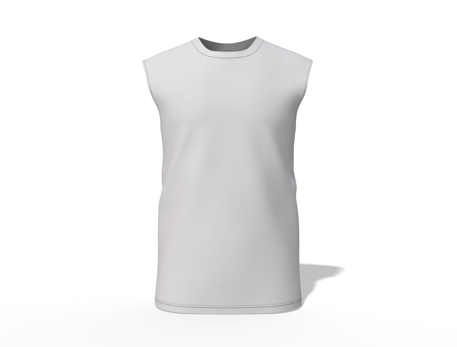 Crew neck sleeveless shirt — Cotton base fabric