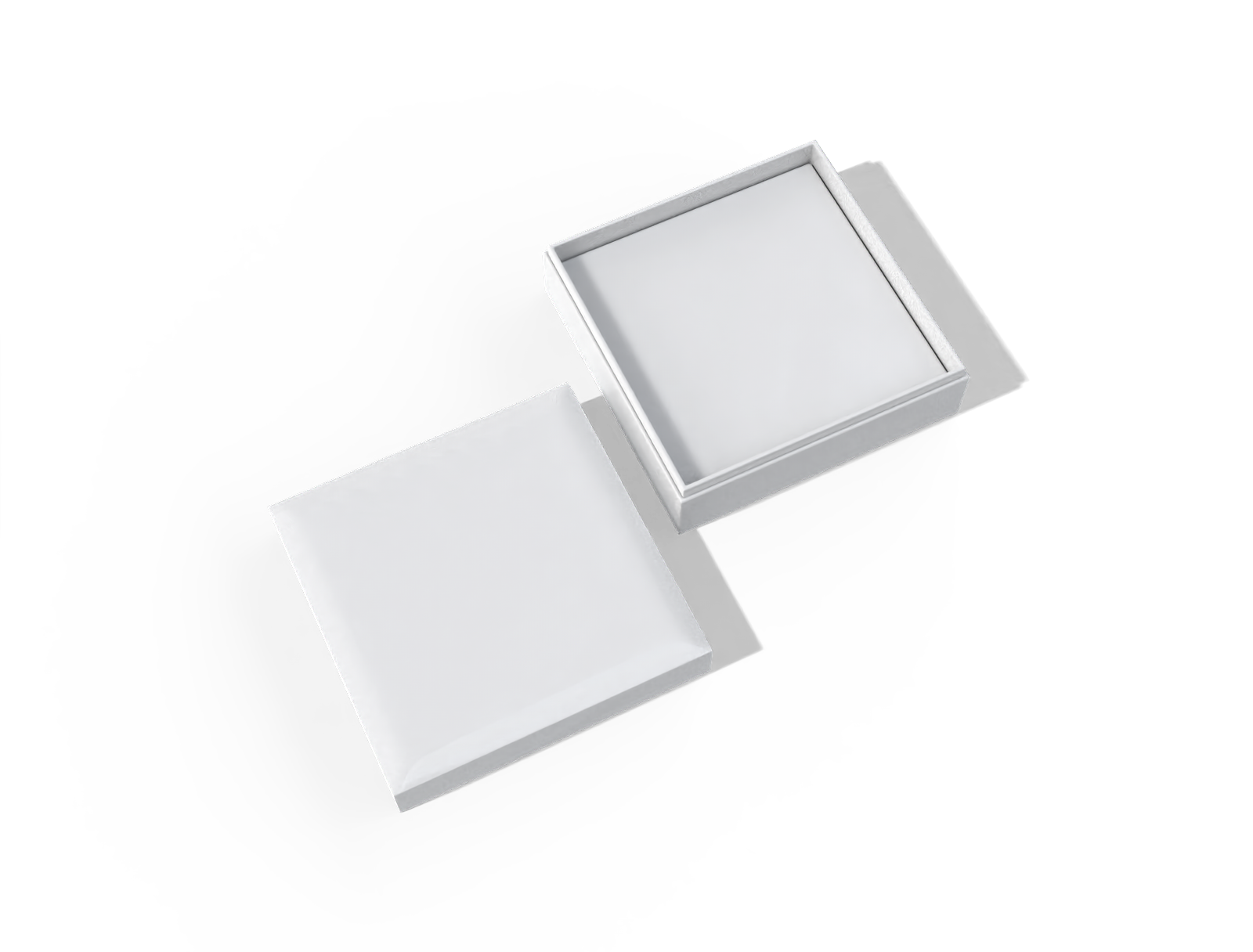 Square jewelry box with lid — Flannelette