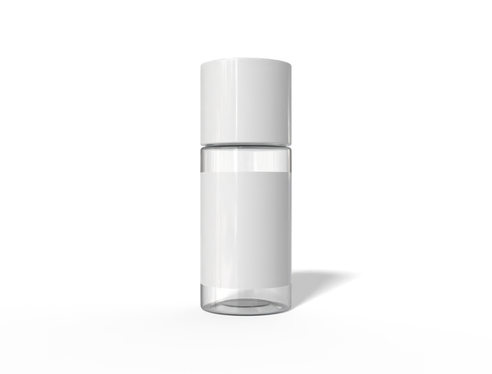 100ml cosmetic bottle — Clear glossy plastic