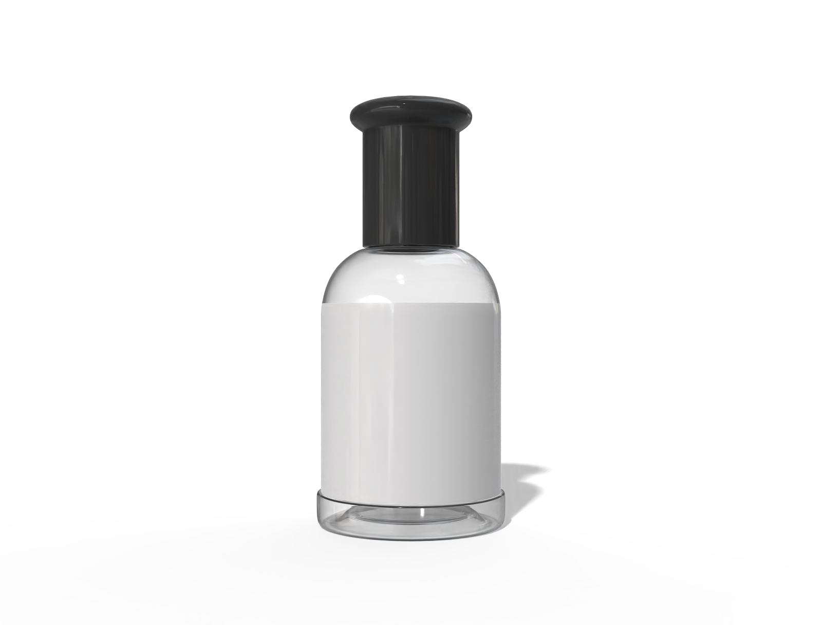 100ml cosmetic bottle — Clear glossy plastic