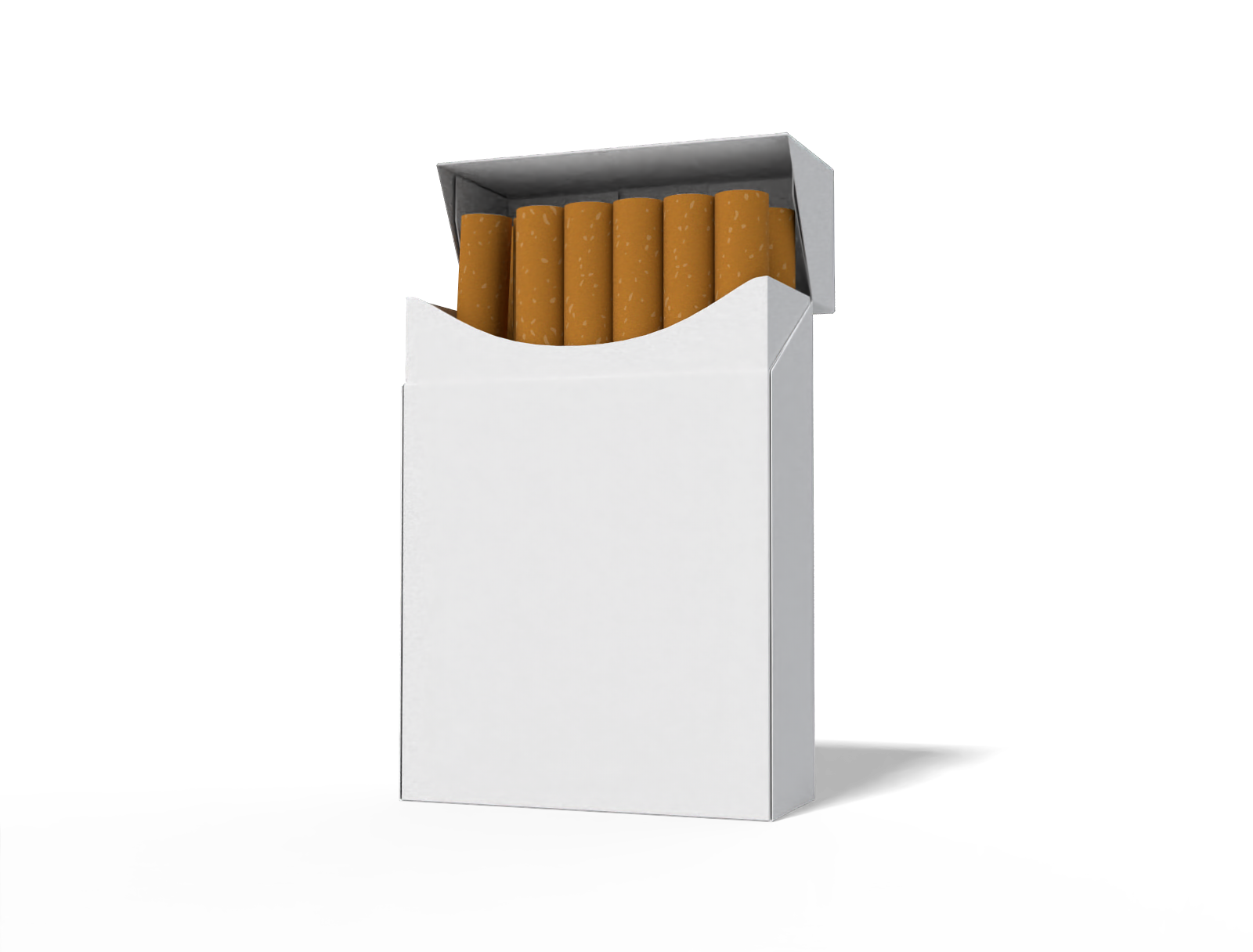 Flip top cigarette box — White paperboard