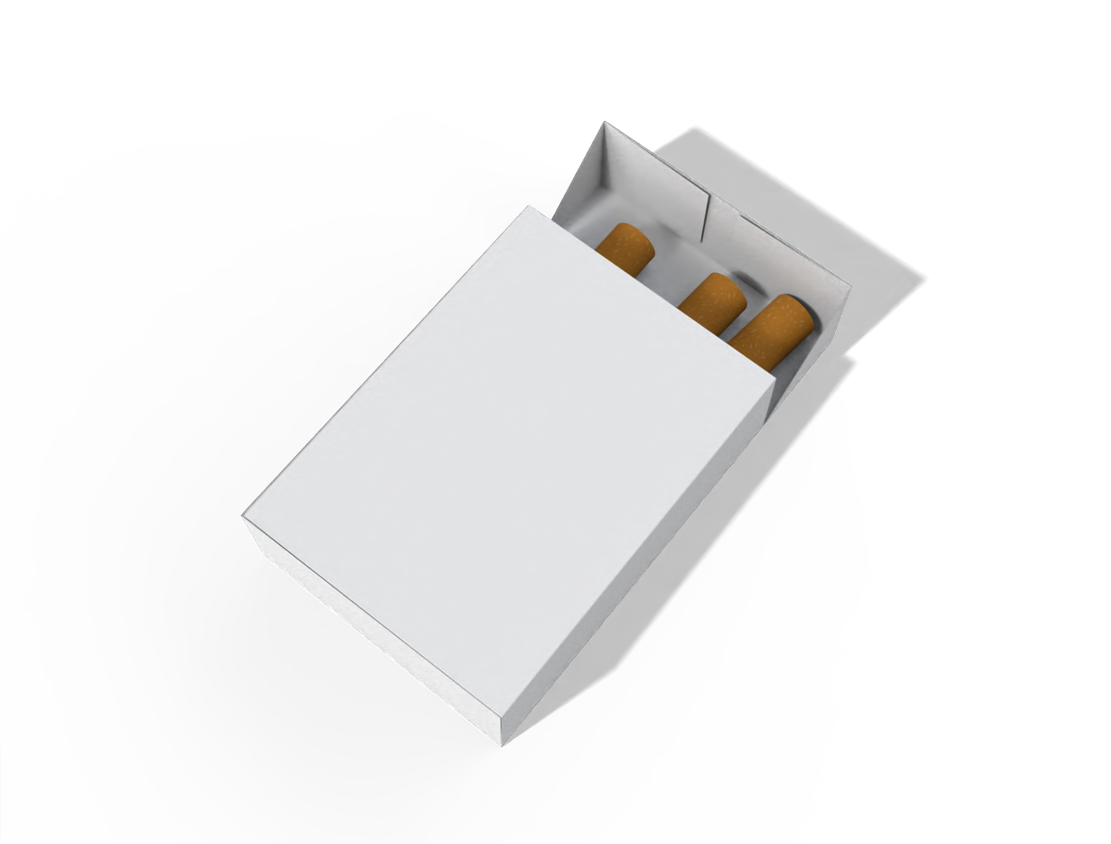 Flip top cigarette box — White paperboard