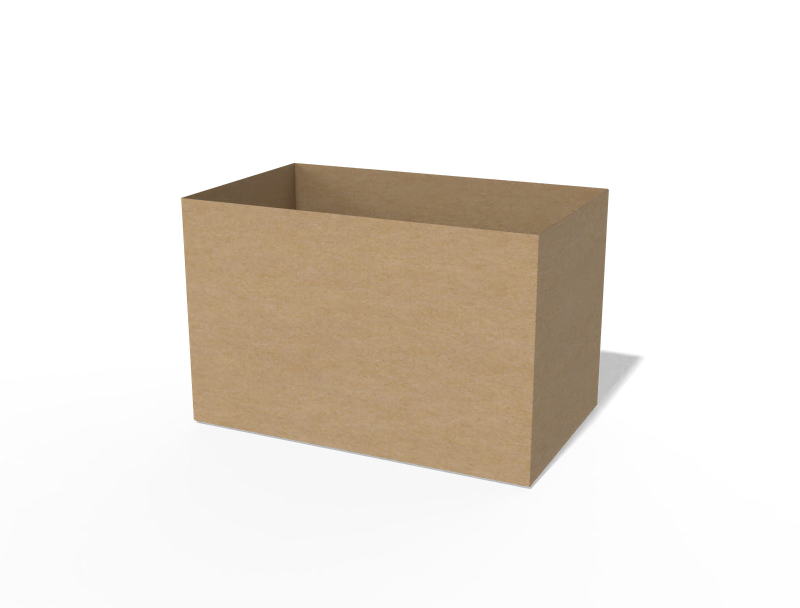 FEFCO 0700 open container with automatic lock bottom — E-flute corrugated board
